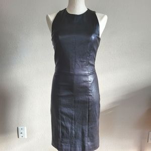 The Row | Black Lambskin LBD Leather Silk Lined Sheath Bodycon Dress 6